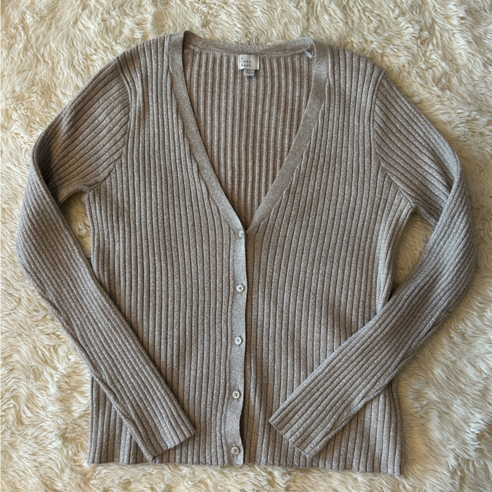 Sparkly Women's Ribbed Cardigan Sweater